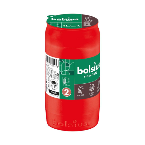 Casa, Gradina & Bricolaj - Candela Rezerva Bolsius Nr. 2, Rosu, timp de ardere 40 ore