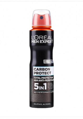 Deodorante si Antiperspirante - Antiperspirant 48h L'Oreal Men Expert Carbon Protect 5 in 1, 150 ml