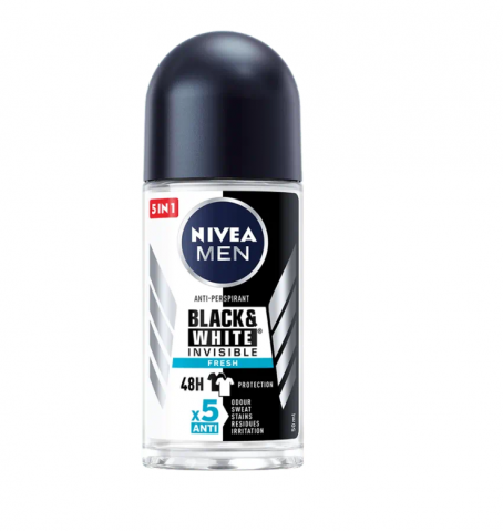 Ingrijire Personala & Cosmetice - Deodorant roll-on Nivea Men Invisible for Black&White Fresh, 50 ml