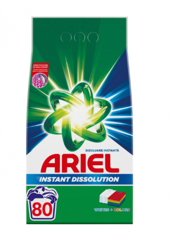 Detergenti Pudra - Detergent de rufe pudra Ariel White & Colors, 80 spalari