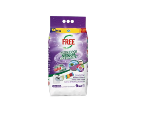 Casa, Gradina & Bricolaj - Detergent de rufe, pudra, Free Universal, lavanda, 9 kg, 90 de spalari