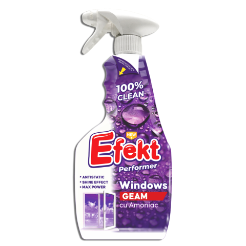 Casa, Gradina & Bricolaj - Detergent Efekt Peformer pentru geamuri cu amoniac, 750 ml