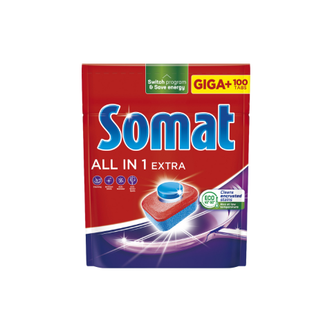 Casa, Gradina & Bricolaj - Detergent pentru masina de spalat vase, Somat All in One Extra, 100 tablete