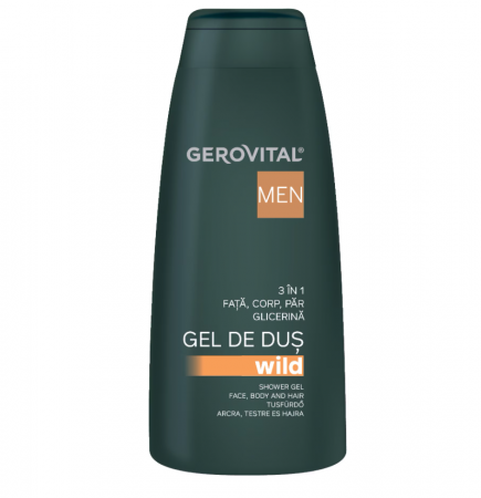 Produse de Baie - Gel de dus Gerovital Men Wild 3 in 1, 400 ml
