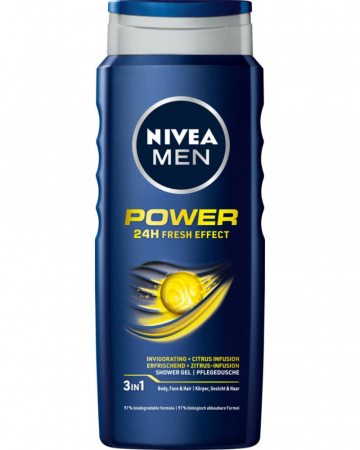 Produse de Baie - Gel de dus Nivea Power Refresh, 500 ml
