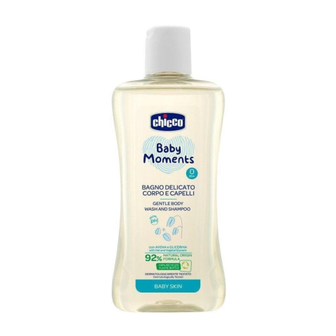 Ingrijire Personala & Cosmetice - Gel de dus si sampon 2 in 1 Chicco Baby Moments fara lacrimi 0 luni+, 200 ml