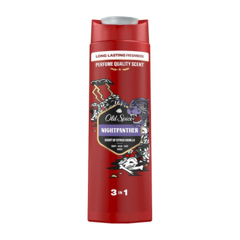 Ingrijire Corp - Gel de dus si sampon 3–in-1 Old Spice Night Panther pentru corp, par si fata, 400 ml