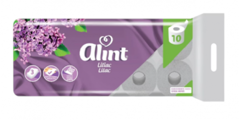 Uz Casnic - Hartie igienica Alint Practic cu parfum de Liliac, 3 straturi, 10 role