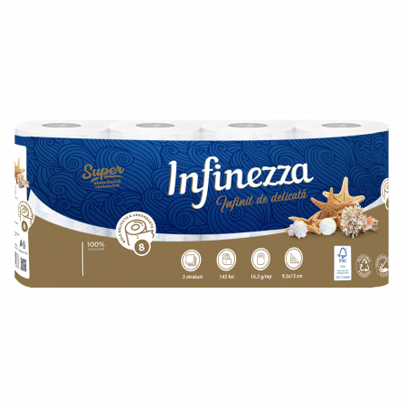 HORECA - Hartie igienica Infinezza, Marino, 3 straturi, 8 role Misavan