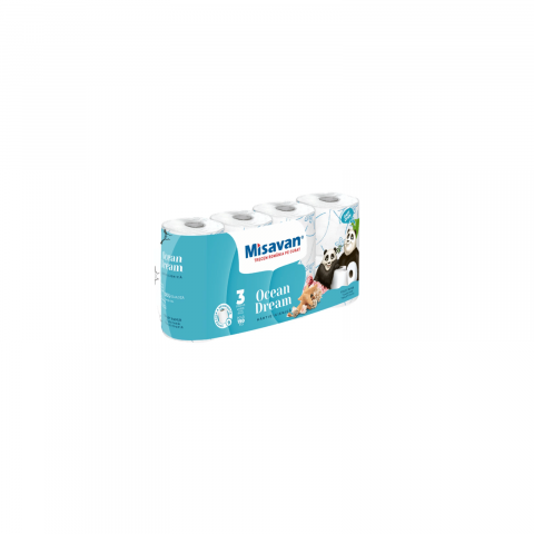 Curatenie & Intretinere - Hartie igienica Misavan, Ocean Dream 3 straturi, 8 role/set