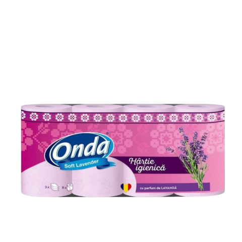 Curatenie & Intretinere - Hartie Igienica Onda lavanda, 8 role, 3 straturihartie igienica onda lavanda, 8 role, 3 straturi