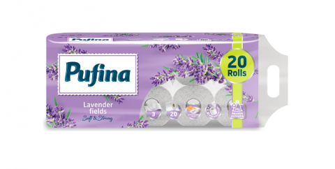 Curatenie & Intretinere - Hartie igienica Pufina Campuri de Lavanda, 20 role,3 straturi