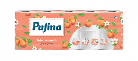 Curatenie & Intretinere - Hartie igienica Pufina Soft & Strong, Piersica, 10 role, 3 straturi