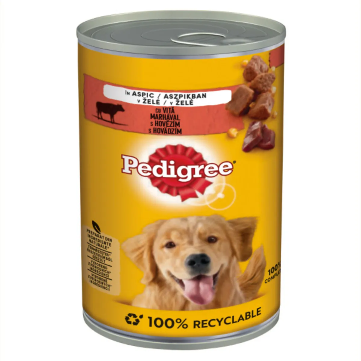 Hrana - Hrana umeda pentru caini Pedigree Adult, Vita in Aspic, Conserva, 400 G