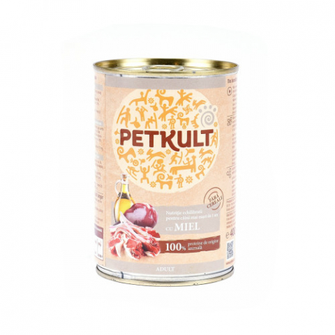 Hrana pentru caini - Hrana umeda pentru caini Petkult Adult cu miel 400 g