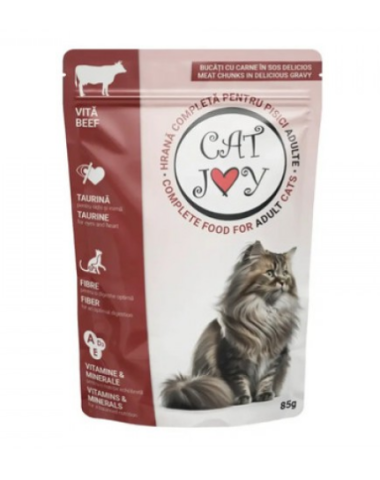 Hrana - Hrana umeda pentru pisici Cat joy vita, 85 g