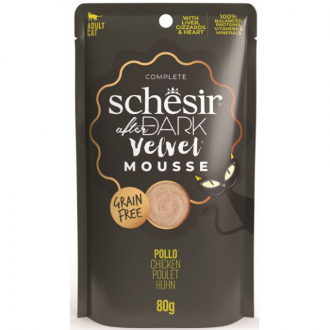 Hrana - Hrana umeda pentru pisici Schesir After Dark Plic mousse cu Pui 80 gr