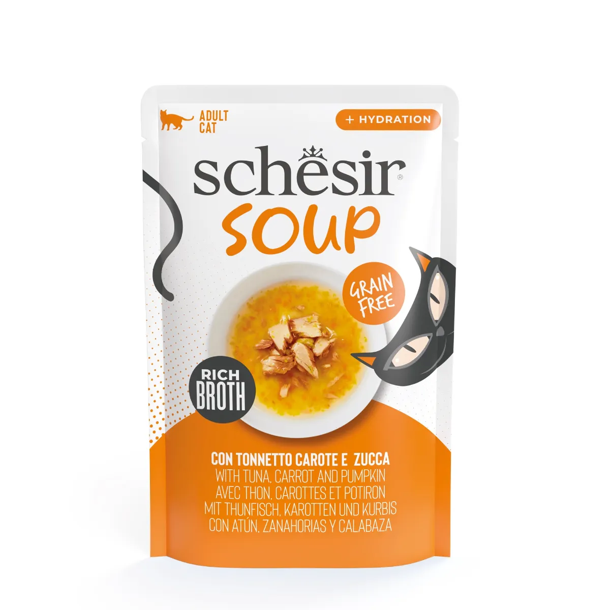 Hrana - Hrana umeda pentru pisici, Schesir, pui cu salsa, plic 85 g