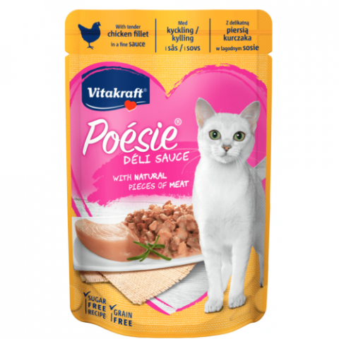 Pet Shop - Hrana umeda pentru pisici Vitakraft Plic Poesie Pui in File in Sos 85 g