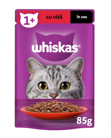 Hrana - Hrana umeda pentru pisici Whiskas, Vita in sos, 1x 85 gr