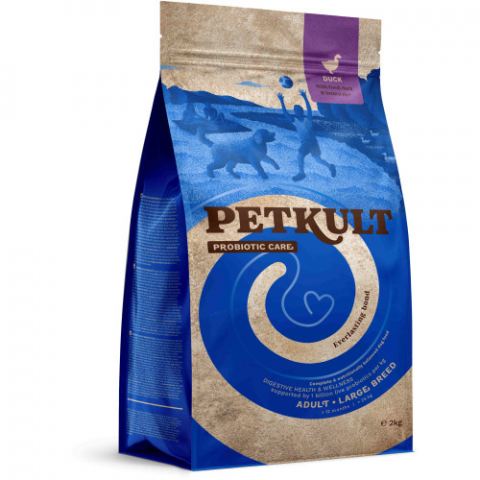 Pet Shop - Hrana uscata pentru caini Petkult Probiotics Adult Talie Mare Rata 2 kg