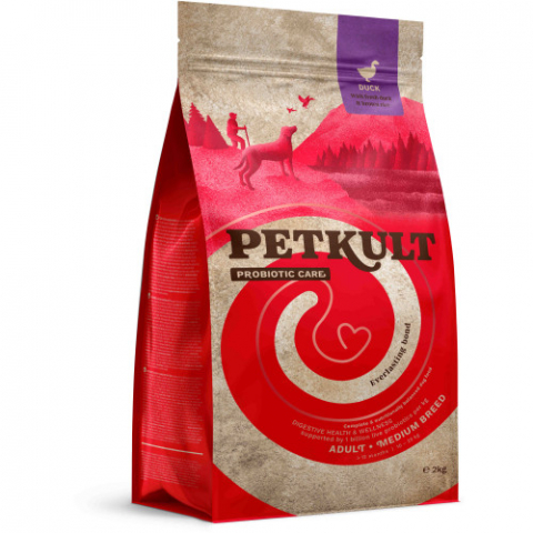 Pet Shop - Hrana uscata pentru caini Petkult Probiotics Adult Talie Medie Rata 2 kg
