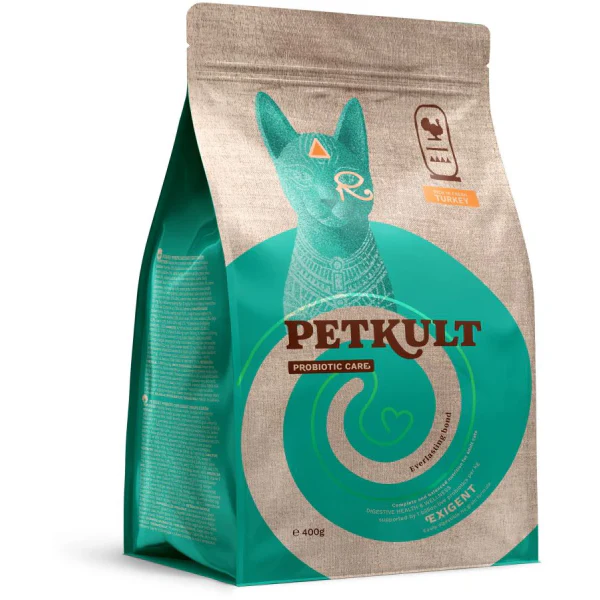 Pet Shop - Hrana uscata pentru pisici Petkult Adult, Cat Probiotics Exigent Fresh Curcan, 400g