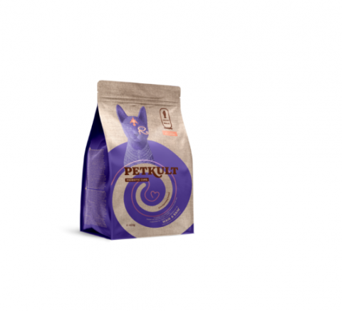 Pet Shop - Hrana uscata pentru pisici PetKult Probiotic Care cu Somon, 400g, Omega-3 si Omega-6, fara cereale