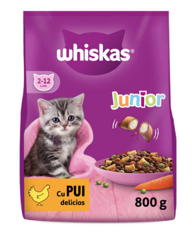 Hrana - Hrana uscata pentru pisici Whiskas, Junior, Pui, 800 g