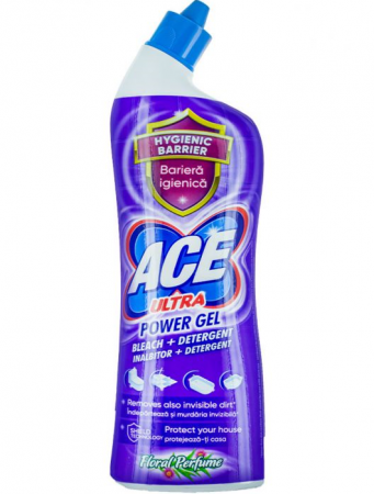 Dezinfectant toaleta - Inalbitor si degresant toaleta Ace Ultra Power gel Floral, 750ml