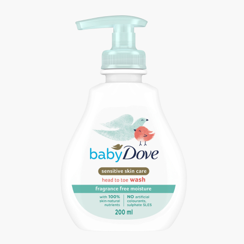 Ingrijire Corp - Lotiune de spalare Baby Dove Rich pentru par si piele, 200ml