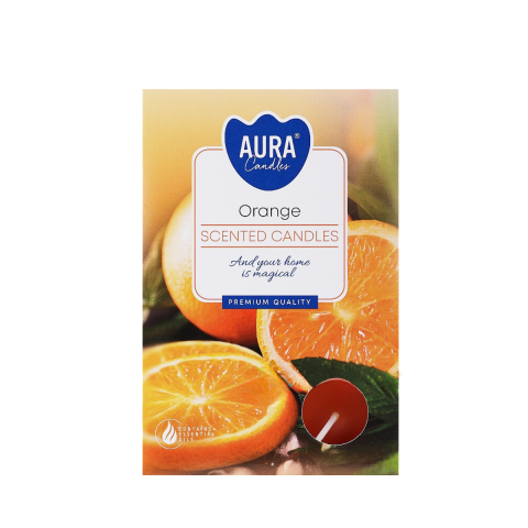Decoratiuni - Lumanare parfumata, Bispol, Aura Candles, Portocale, 6 bucati