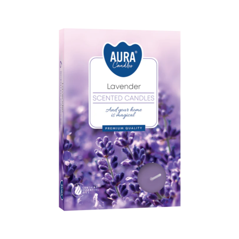 Casa, Gradina & Bricolaj - Lumanari Parfumate Aura, Parfum de Lavanda, 6 bucati