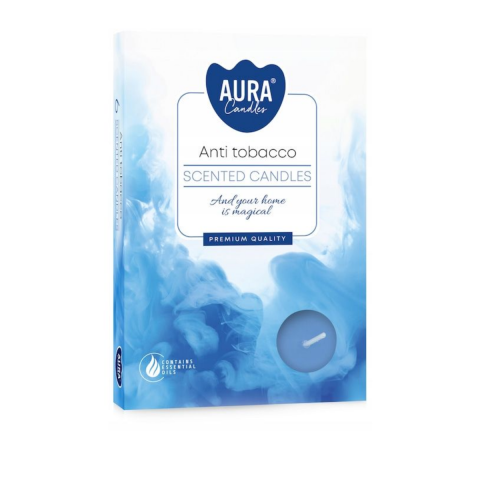 Decoratiuni - Lumanari parfumate, Bispol Aura Candles, Anti tobacco, 6 bucati