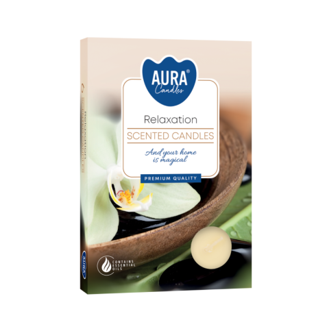 Decoratiuni - Lumanari parfumate, Bispol Aura Candles, Relaxare, 6 bucati