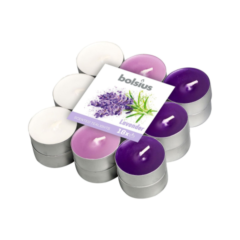 Decoratiuni - Lumanari parfumate Bolsius, Lavanda, 18 bucati
