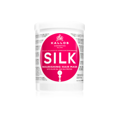 Ingrijire Personala & Cosmetice - Masca de par nutritiva cu ulei de masline si proteine de matase, Kallos Silk, 1000 ml
