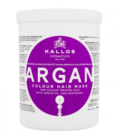 Masca si Tratament - Masca pentru par vopsit, Kallos cu ulei de Argan, 1000 ml