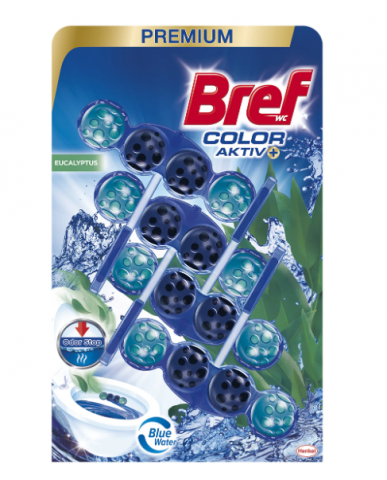 Casa, Gradina & Bricolaj - Odorizant toaleta Bref Color Aktiv Eucalyptus, 4x50 g