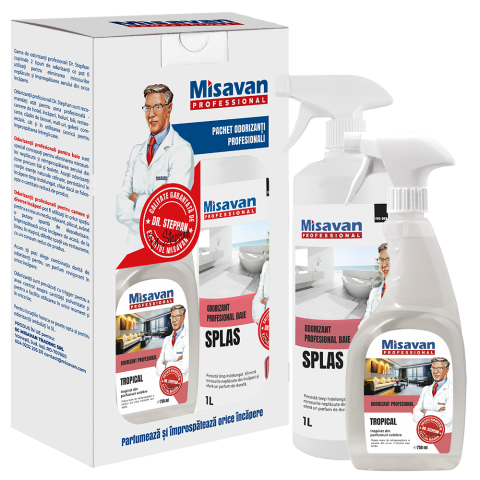 Produse Curatenie - Pachet odorizant baie Dr. Stephan Splas 1l + odorizant camera Dr. Stephan Tropical 750 ml