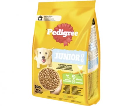 Hrana pentru caini - Hrana uscata pentru caini Pedigree Junior M/L, pasare si legume, 500 grame
