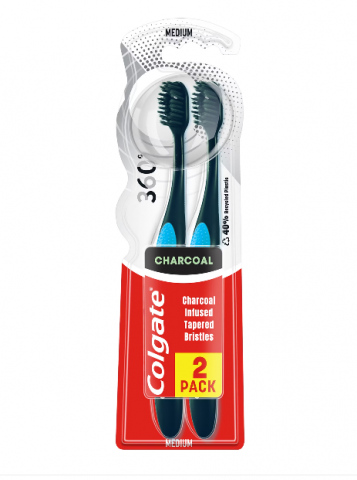 Igiena Dentara - Periuta de dinti Colgate 360 Charcoal, 2 bucati