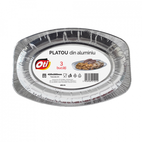 Curatenie & Intretinere - Platou din aluminiu 425 x 285 mm, 3 buc/set