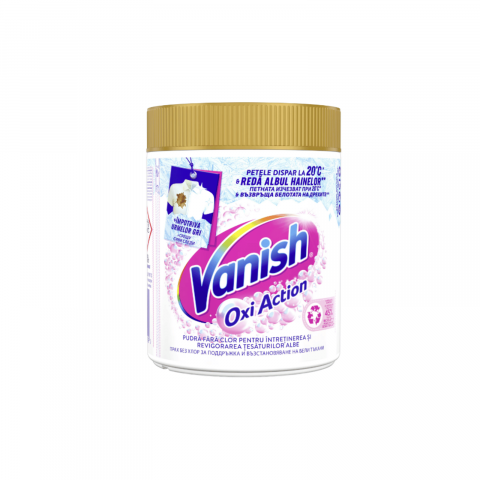 Casa, Gradina & Bricolaj - Pudra pentru indepartarea petelor pentru haine albe Vanish Oxi Action, 470 gr