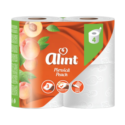 Curatenie & Intretinere - Pufina Alint Hartie Igienica Piersica, 3 str, 4 role, 12 set/bax