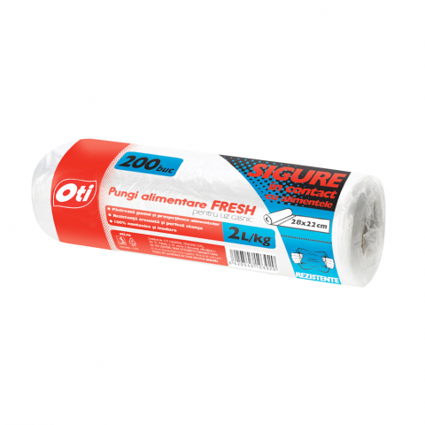 Uz Casnic - Pungi alimentare pentru uz casnic FRESH 2L, 28 x 22 cm, 200 buc./rola