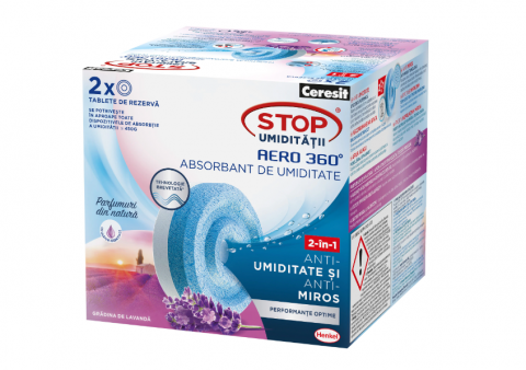Casa, Gradina & Bricolaj - Rezerva absorbant umiditate Ceresit Aero 360 Gradina de lavanda, 2x450 g