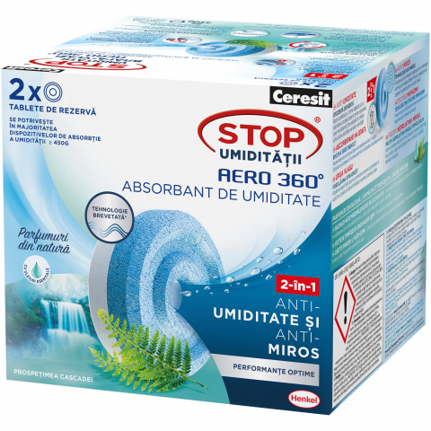 Casa, Gradina & Bricolaj - Rezerva absorbant umiditate Ceresit Aero 360 Prospetimea Cascadei, 2 x 450 g