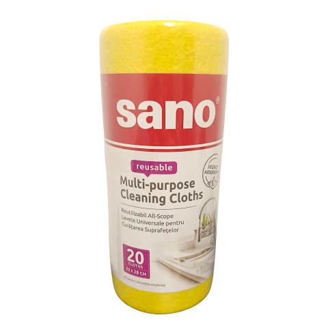 Curatenie & Intretinere - Rola lavete universale uscate Sano, 22 x 28 cm, 20 lavete