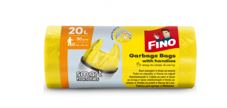 Casa, Gradina & Bricolaj - Saci menajeri colorati cu manere Fino, 20l, 30 bucati